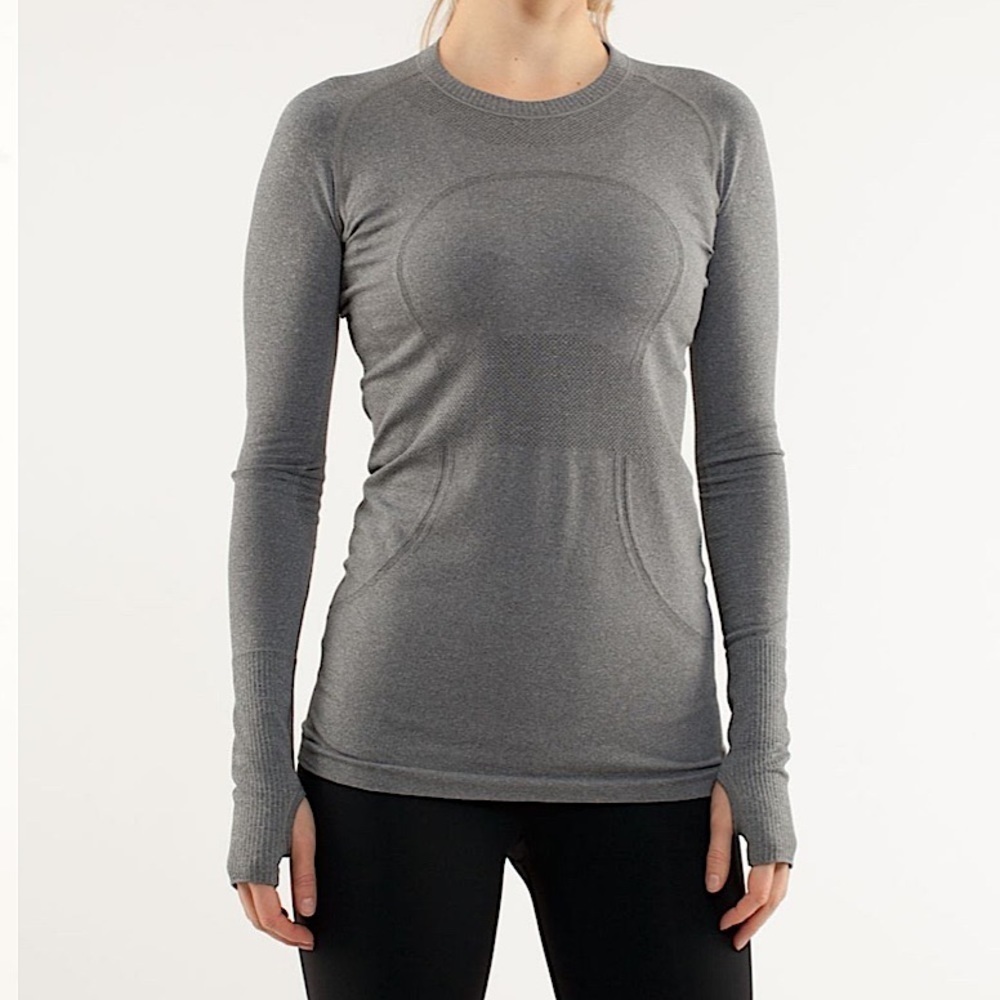 Lululemon Swiftly Tech Long‎ Sleeve Thumbholes Dark Classic Sport Grey 6